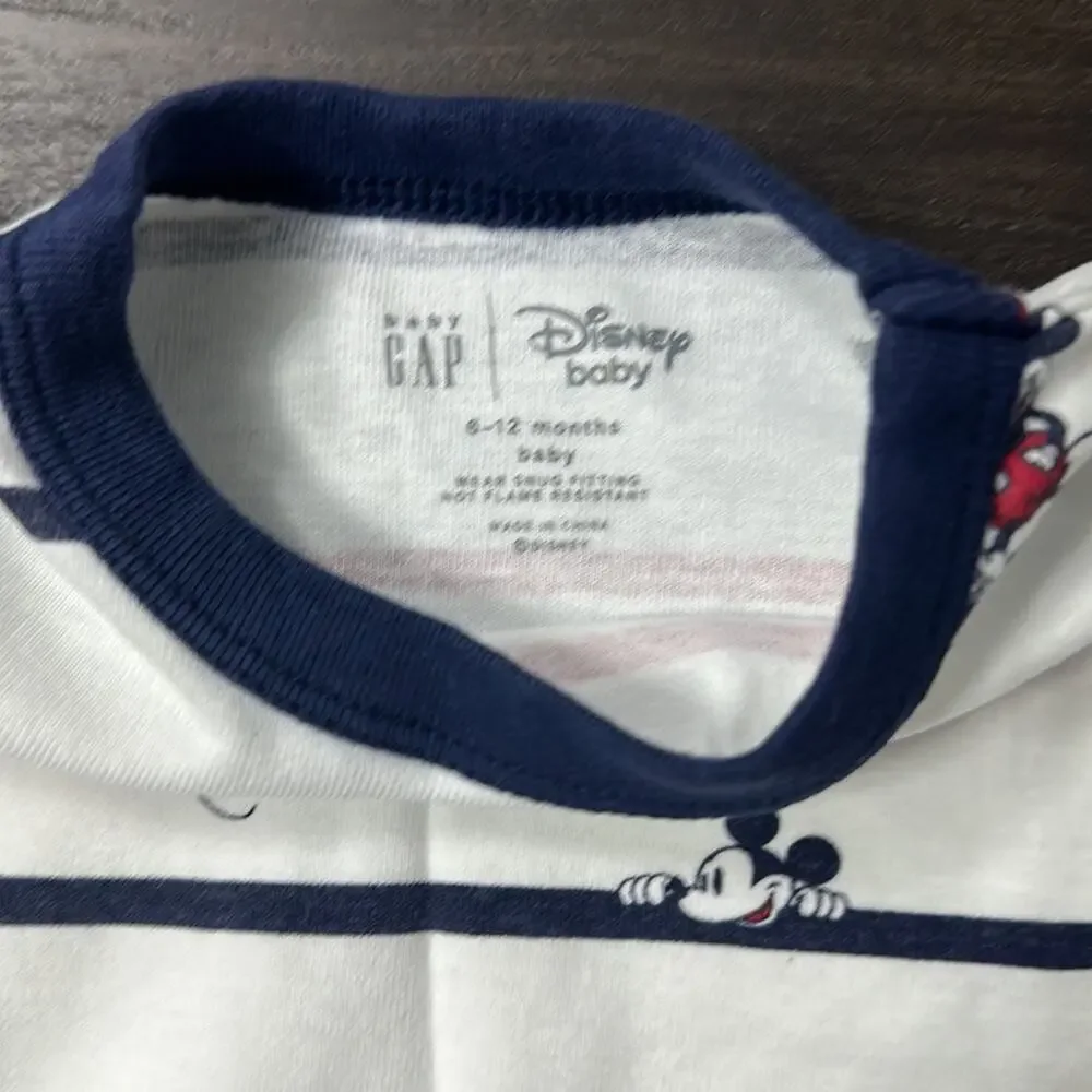 Gap + Disney Baby Mickey Mouse Pajama Set Pajamas Size 6-12M